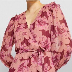 Paige Mauve Floral Print Womens Dress - SZ XS